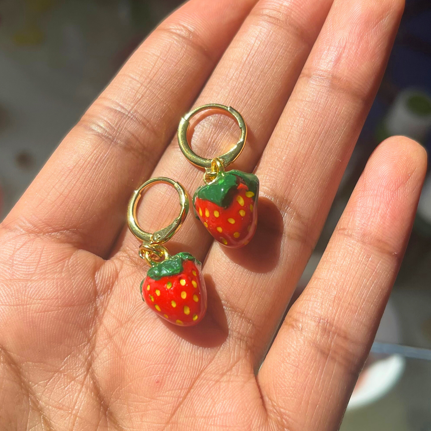 Sweet Strawberry Dangle Earrings