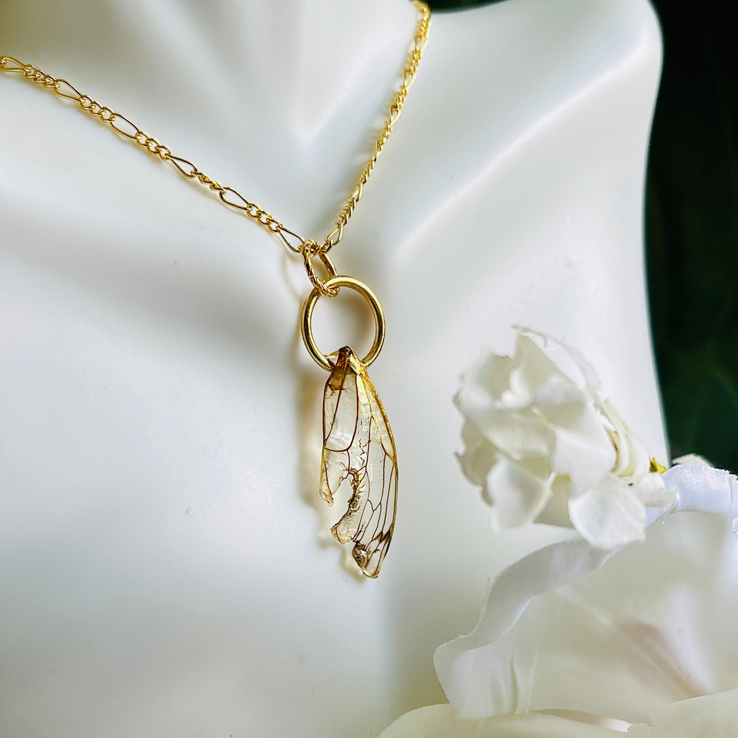 Rare Red Winged Cicada Pendant