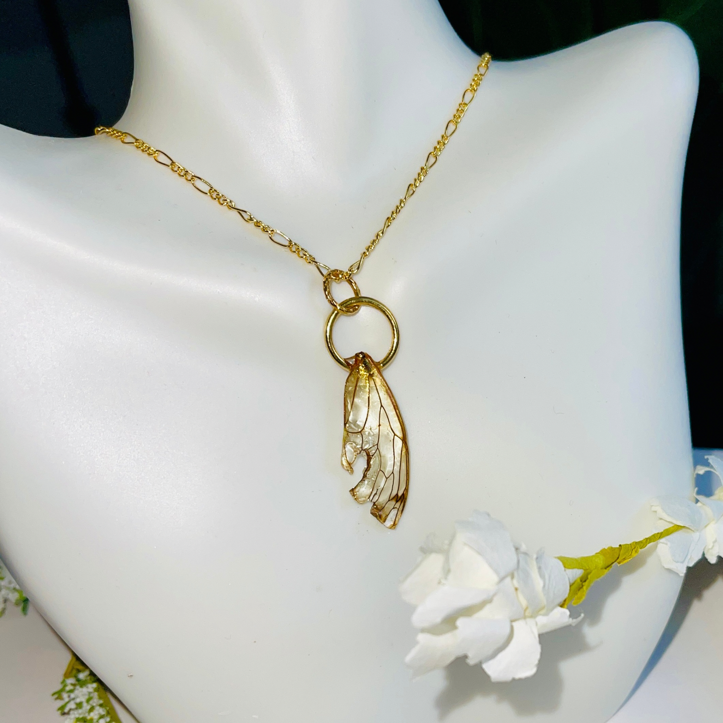 Rare Red Winged Cicada Pendant