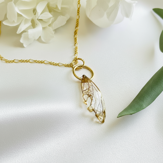 Rare Red Winged Cicada Pendant