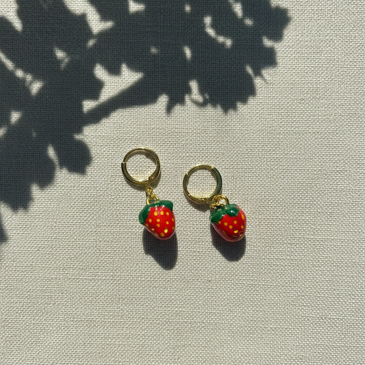 Sweet Strawberry Dangle Earrings