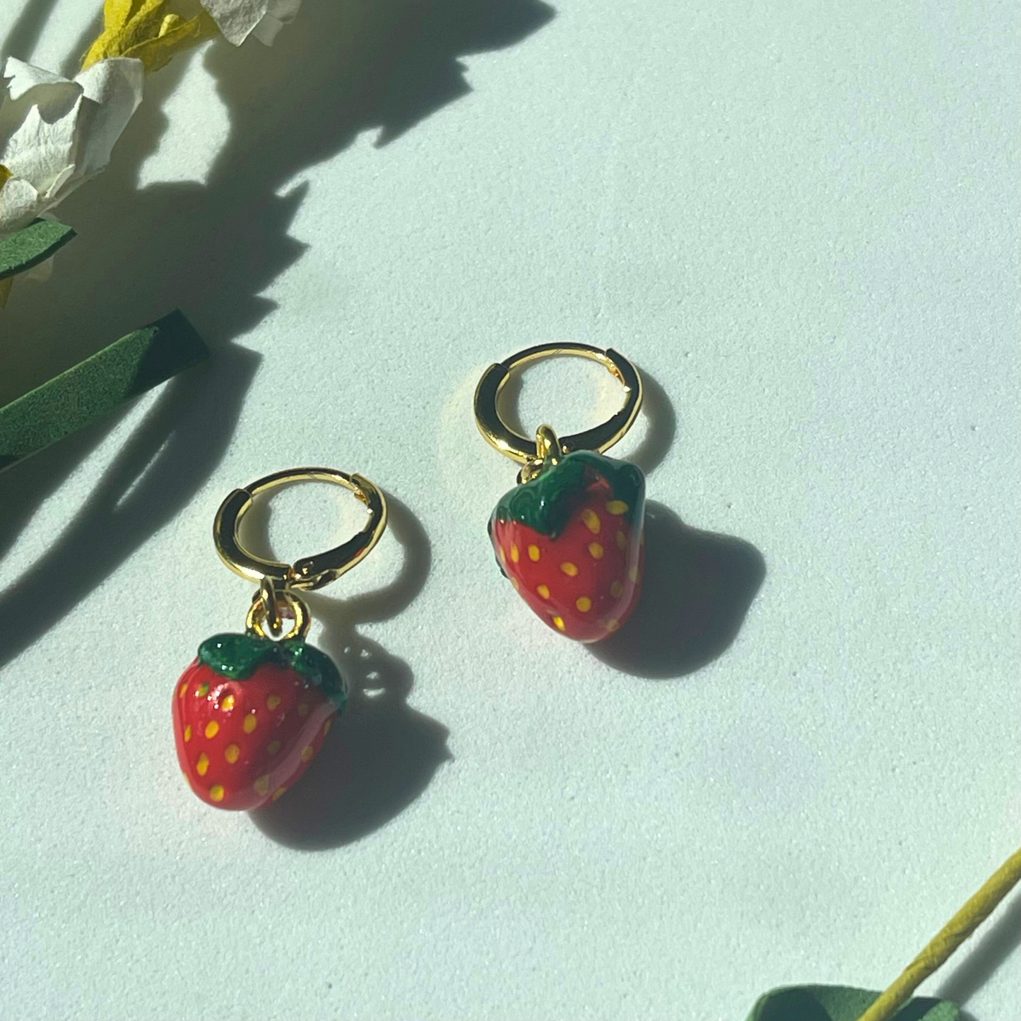 Sweet Strawberry Dangle Earrings