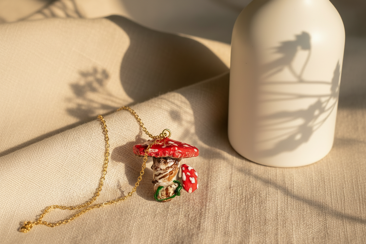 Fly Agaric Toadstool Duo Necklace
