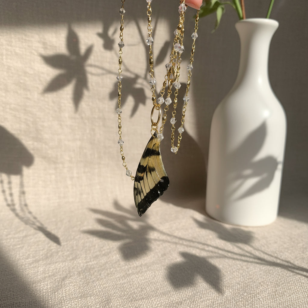 Tiger swallowtail Winged Necklace