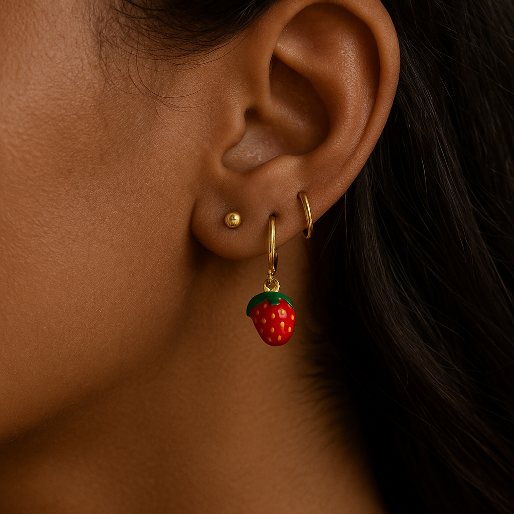Sweet Strawberry Dangle Earrings