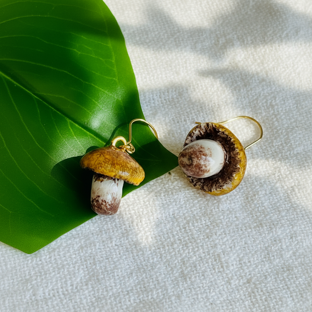 Handcrafted polymer clay earrings featuring intricate details, perfect for adding whimsical charm to any outfit. Lightweight and comfortable for all-day wear.