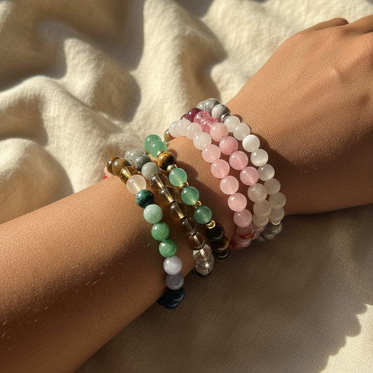 Ethereal Essence Collection: A Journey Through the Chakras - This collection features bracelets crafted from ethically sourced, genuine crystals, each designed to align your chakras and elevate your spirit. Handmade with love, these bracelets offer a blend of beauty, balance, and enlightenment. Embrace the transformative energy of natural gemstones and let them guide you on a path of wellness and spiritual growth.