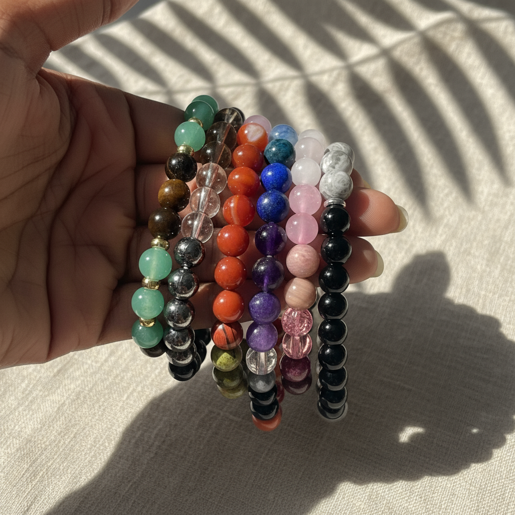 Ethereal Essence Collection: A Journey Through the Chakras - This collection features bracelets crafted from ethically sourced, genuine crystals, each designed to align your chakras and elevate your spirit. Handmade with love, these bracelets offer a blend of beauty, balance, and enlightenment. Embrace the transformative energy of natural gemstones and let them guide you on a path of wellness and spiritual growth.