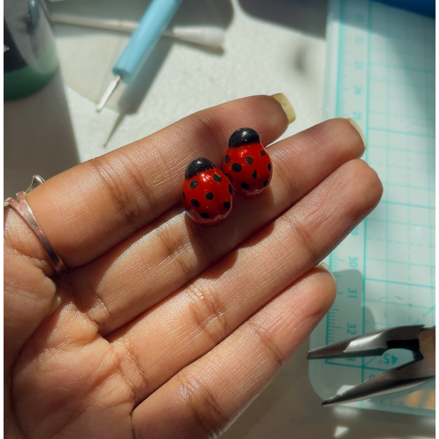 Ladybug Stud Earrings