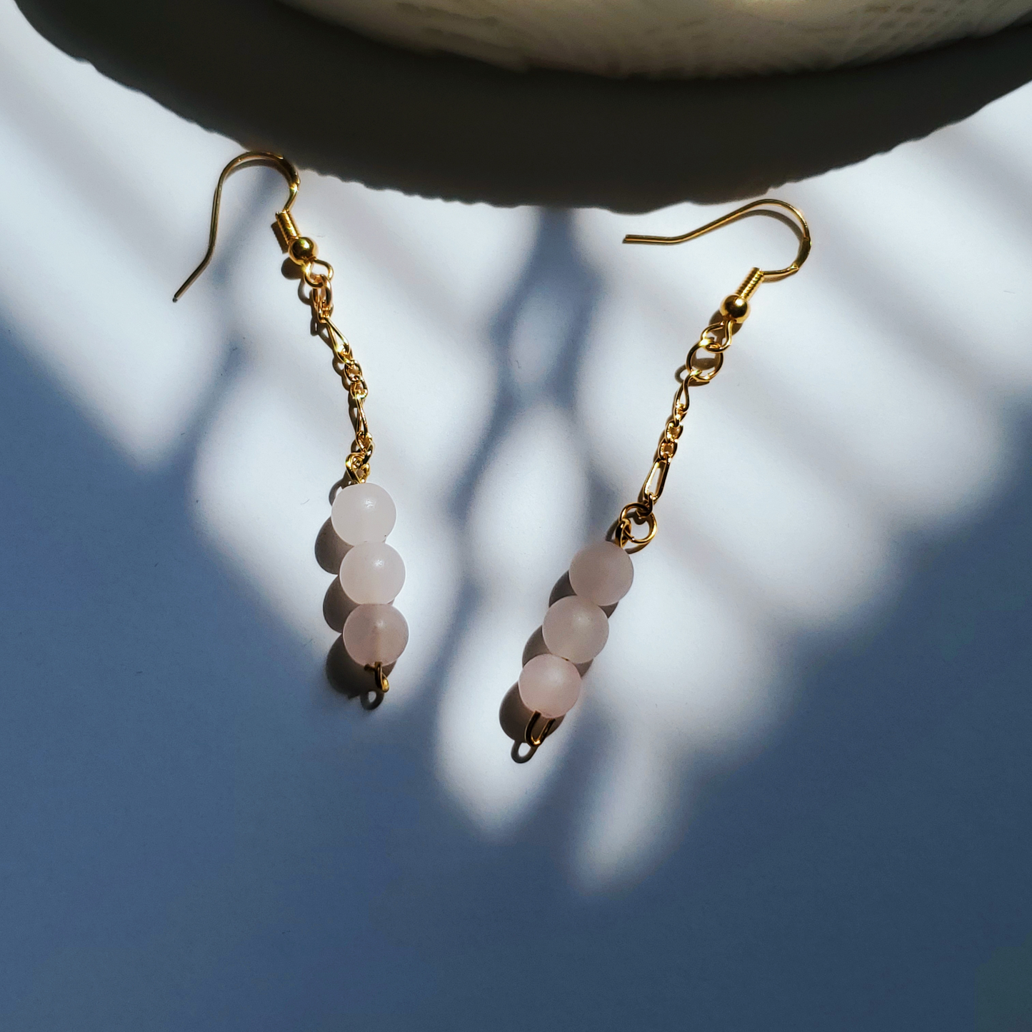 Rose Quartz Chain Earring