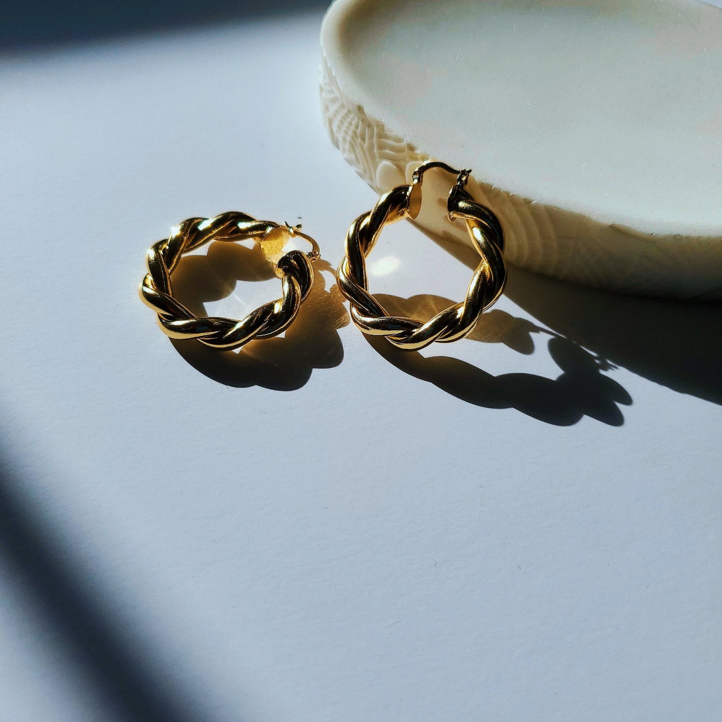 Gold Knot Hoop Earrings