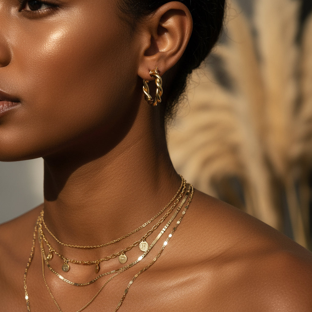 Gold Knot Hoop Earrings