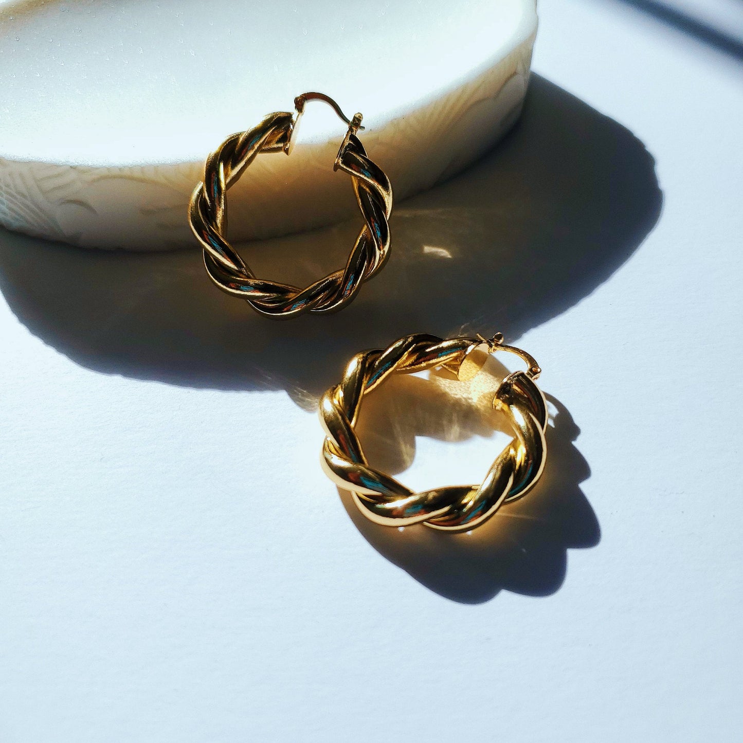 Gold Knot Hoop Earrings