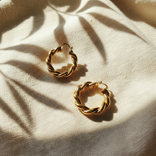 Gold Knot Hoop Earrings