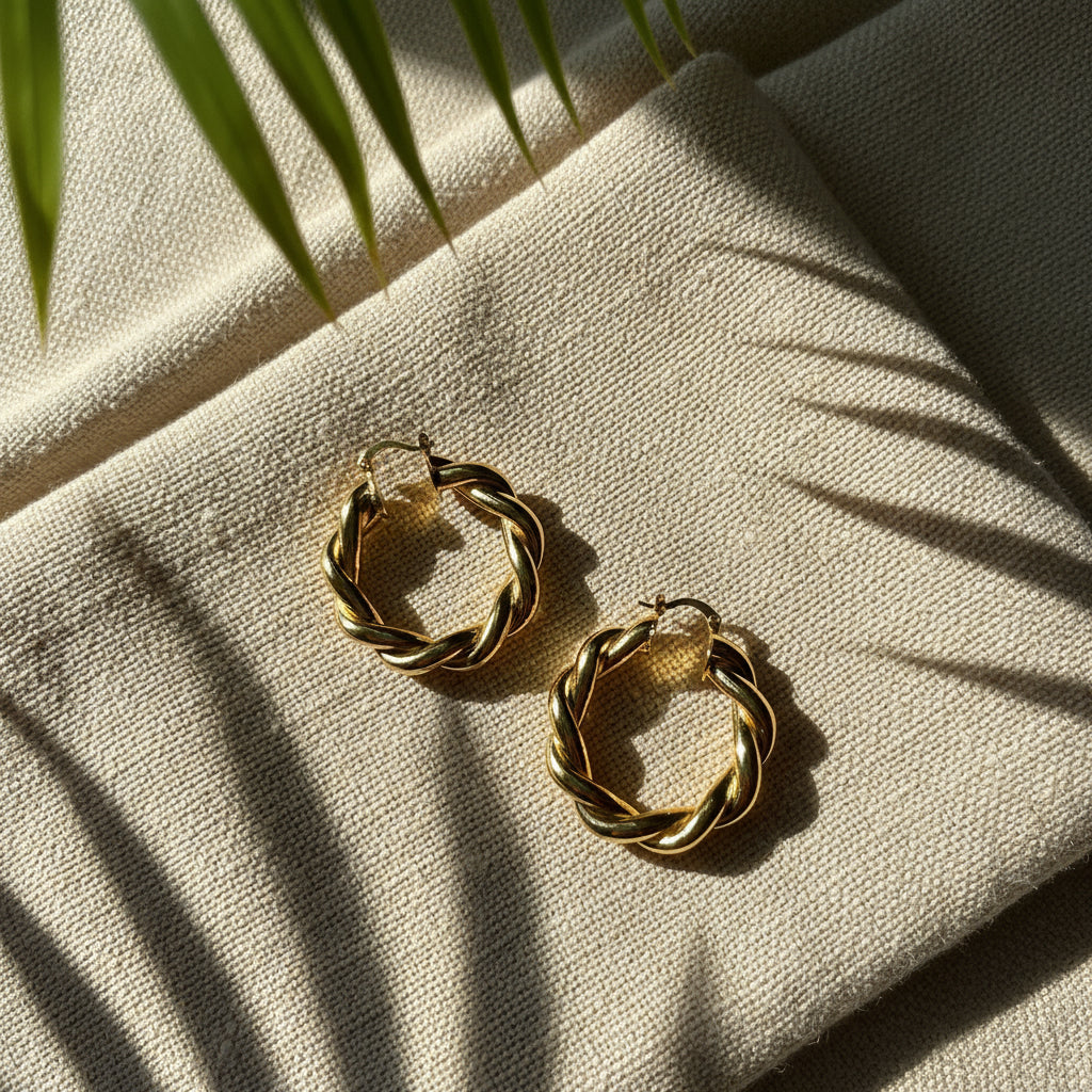 Gold Knot Hoop Earrings