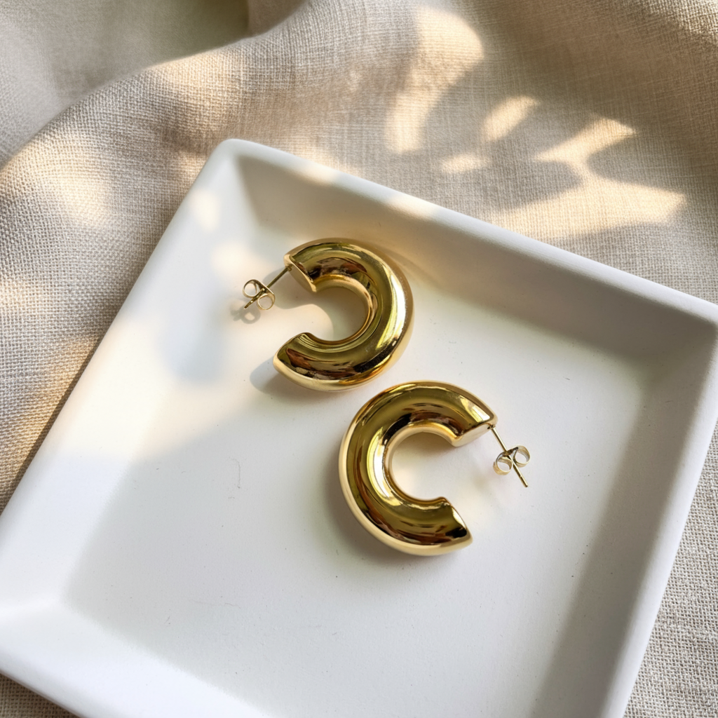 Chunky Gold Hoops