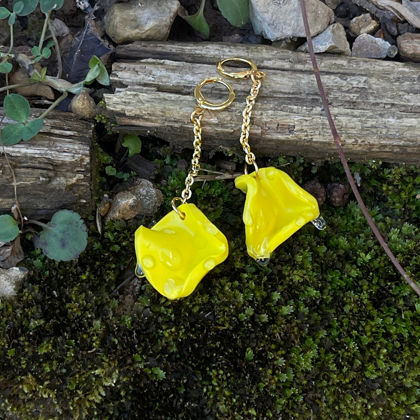 Yellow Blossom Dew Earrings