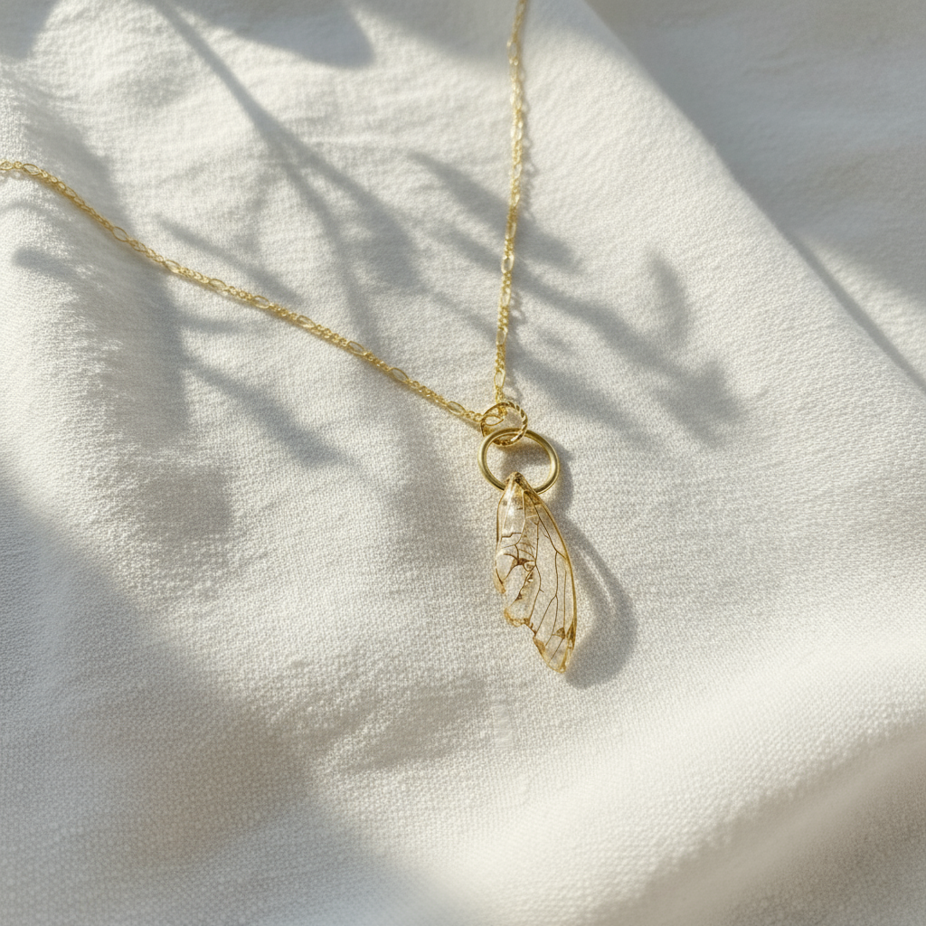 Rare Red Winged Cicada Pendant