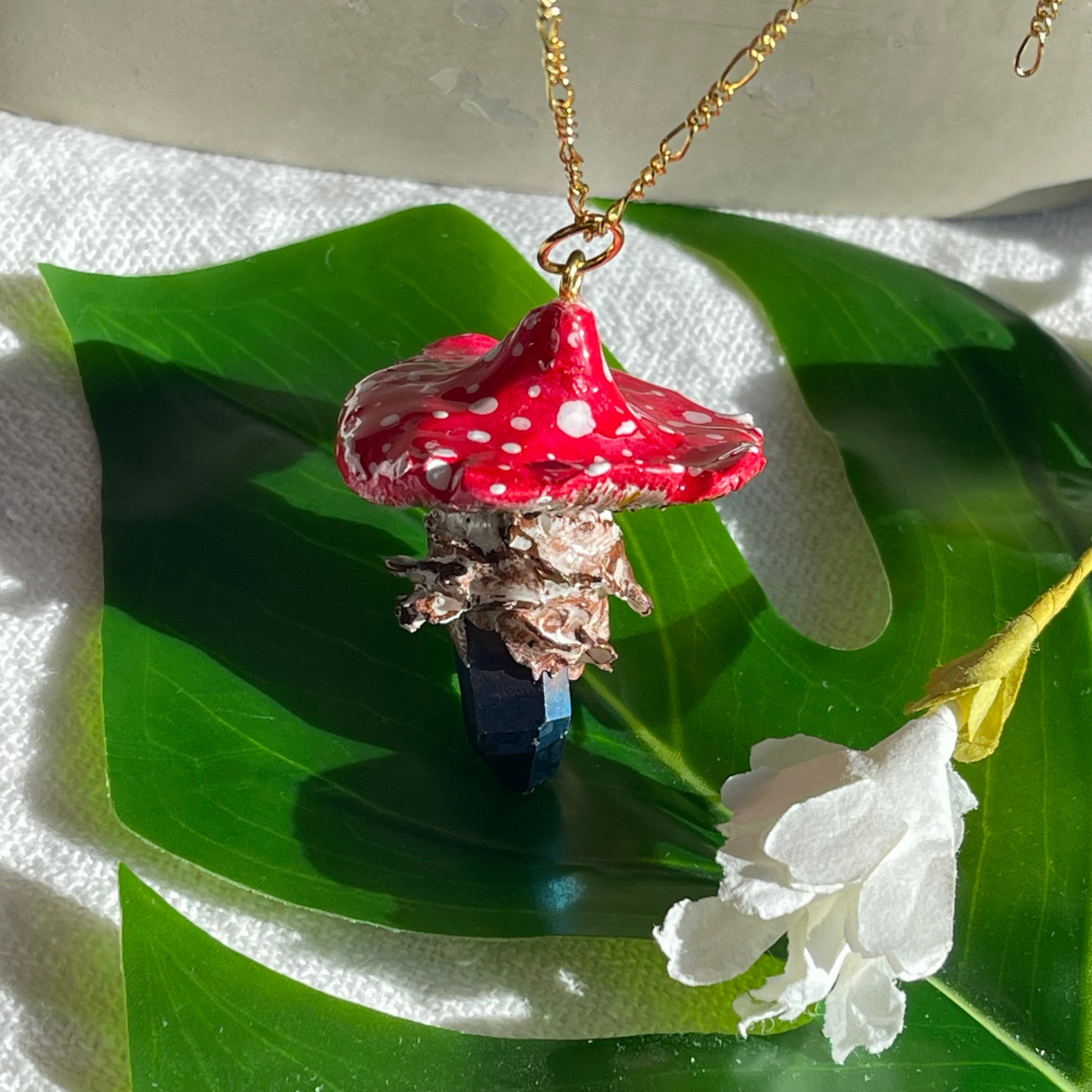 The Blue Quartz Mushroom Necklace