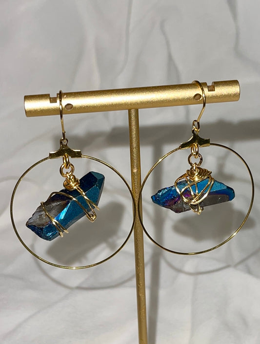 The Blue Ethereal Hoop Earrings