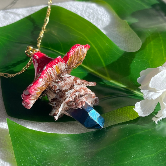 The Blue Quartz Mushroom Necklace