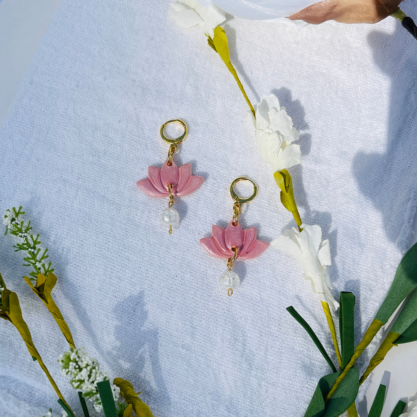 The Pink Lotus Earrings