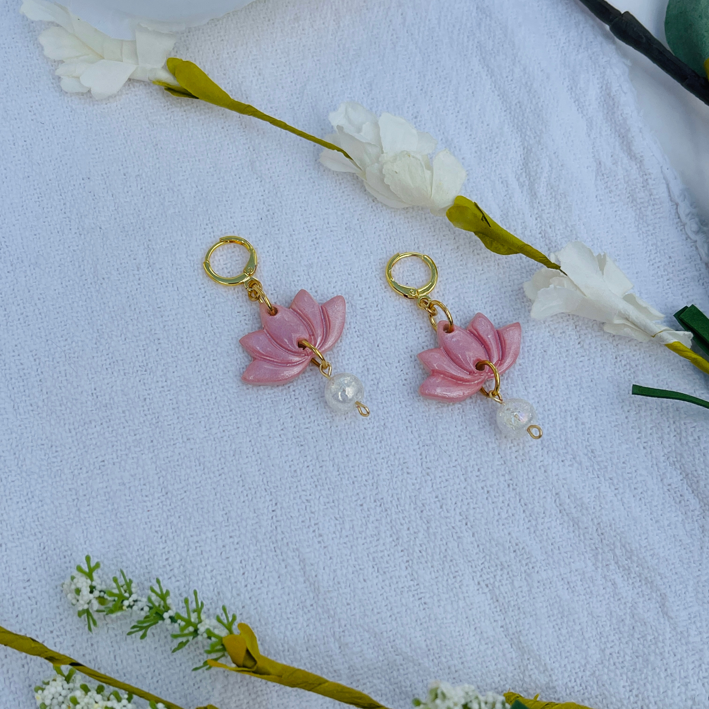 The Pink Lotus Earrings
