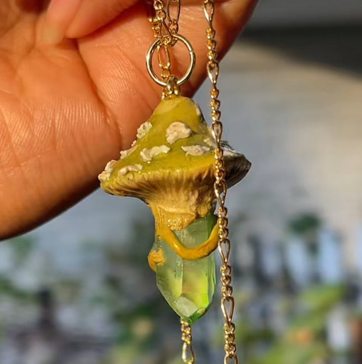 FairyCap Mossy Mushroom Necklace
