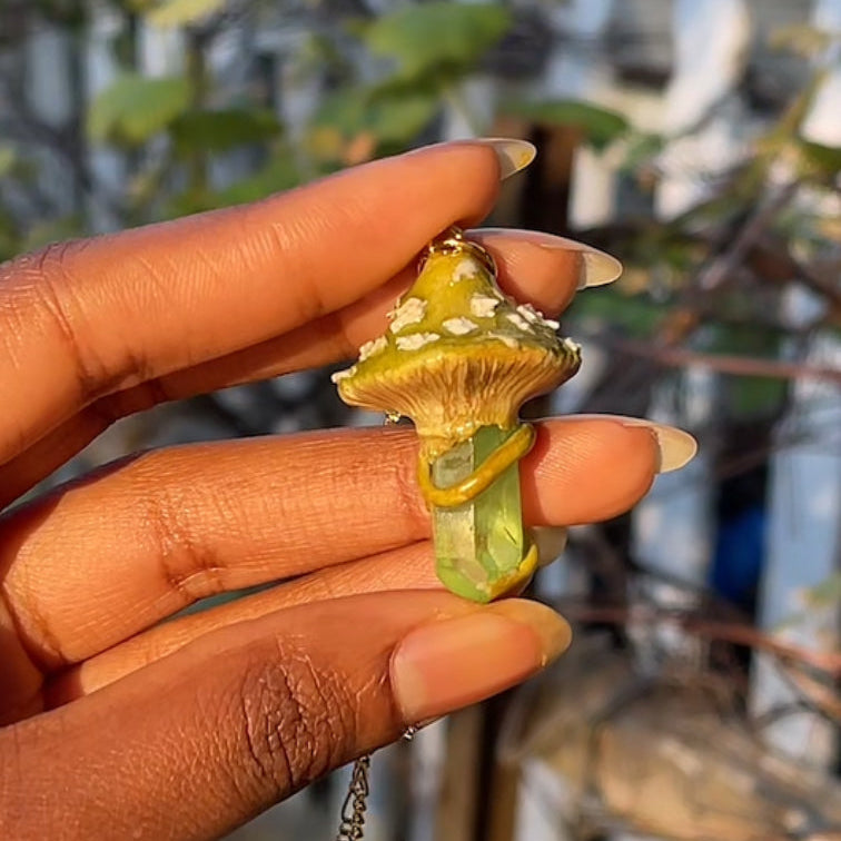 FairyCap Mossy Mushroom Necklace