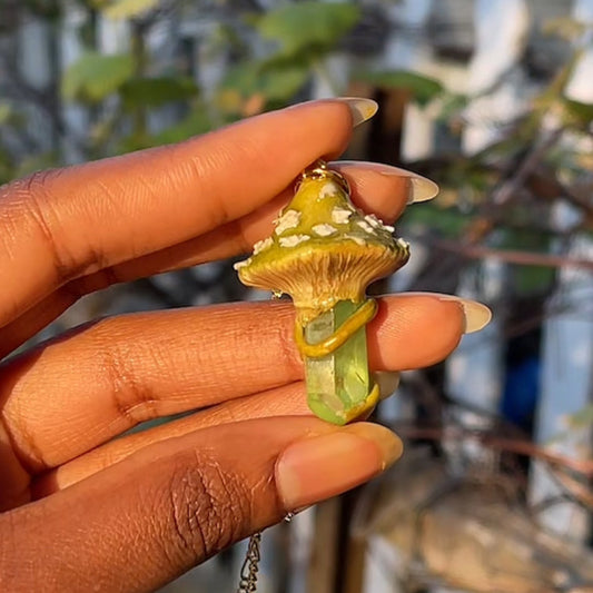 FairyCap Mossy Mushroom Necklace