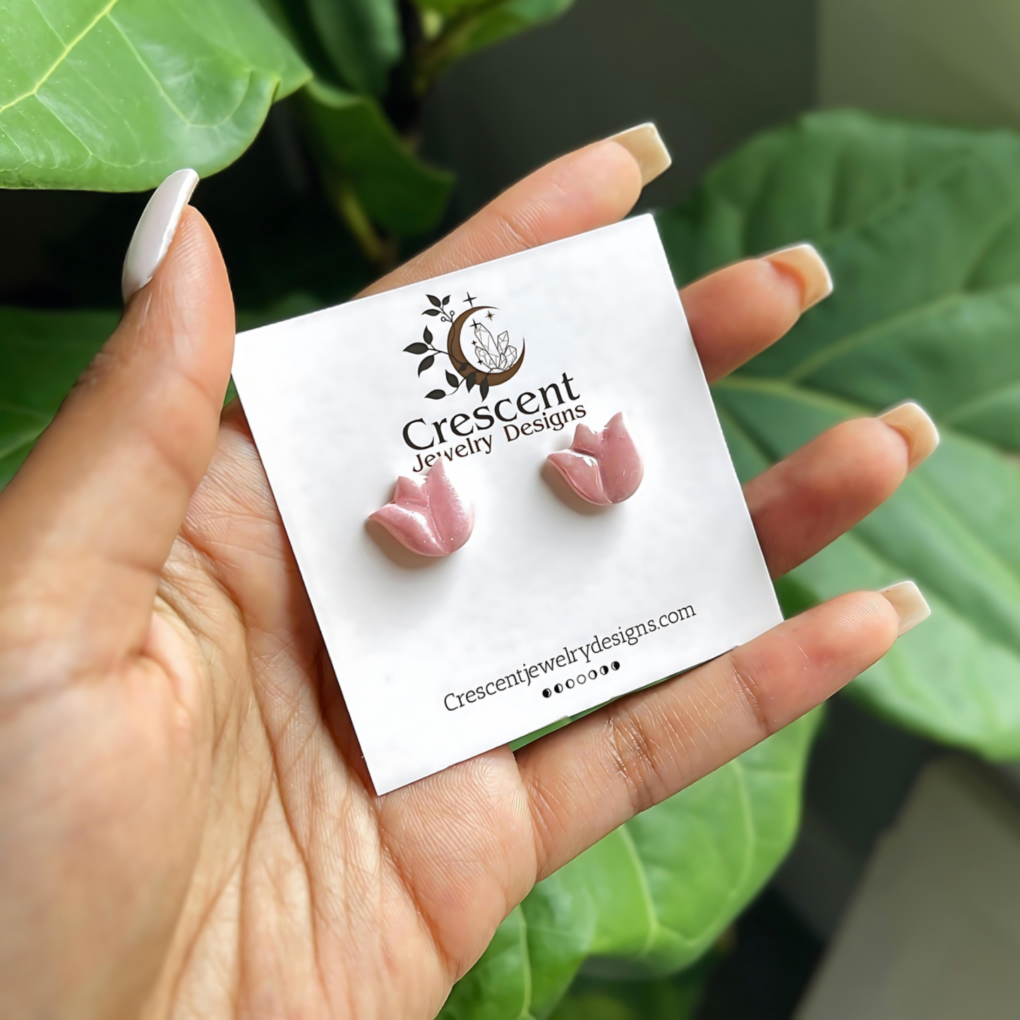 Pink Lily Stud Earrings