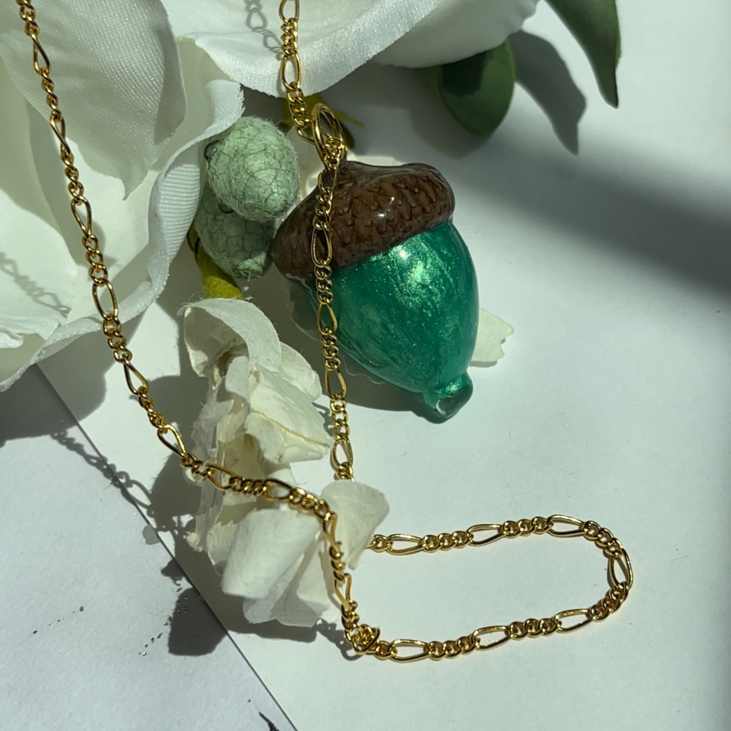 The Enchanting Green Acorn Necklace