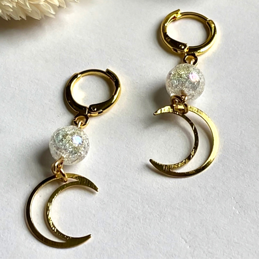 Crescent Moon dangle Earrings