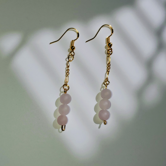 Rose Quartz Chain Earring