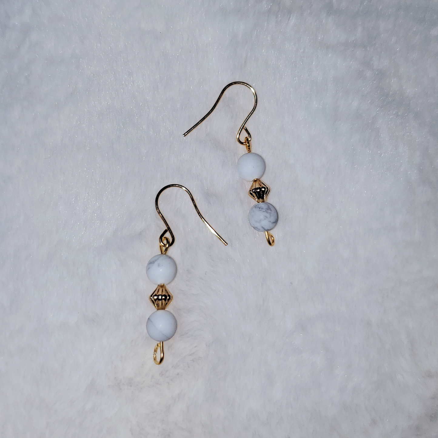 Dainty drop Howlite Earrings