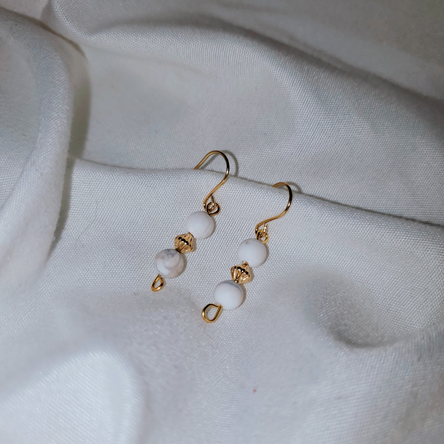 Dainty drop Howlite Earrings