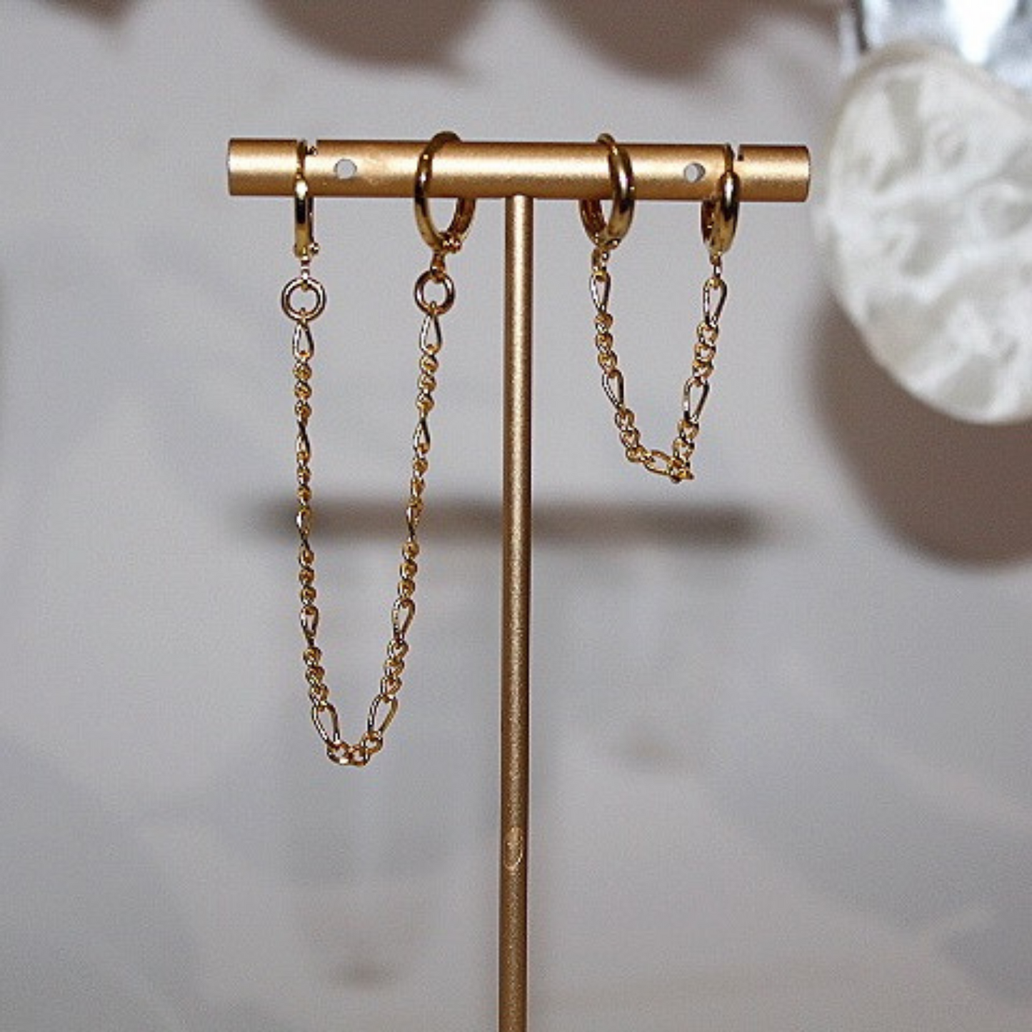 18k Double Chain Hoop Earring